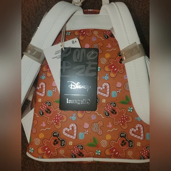 NWT Disney Mickey Minnie Christmas Gingerbread Loungefly Backpack with EARS